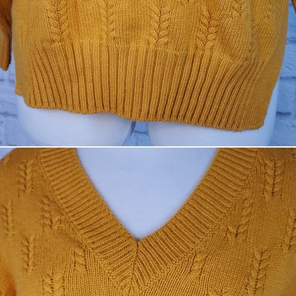 Lucky Brand Braided Oversized Knit Sweater Sunflower yellow - Picture 7 of 12